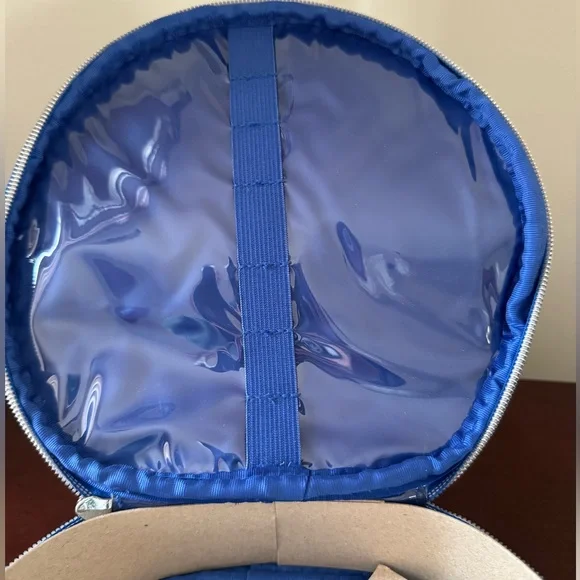 NWT Neiman Marcus blue metallic cosmetic bag - Picture 4 of 6